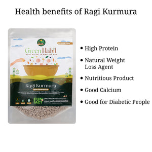 Greenhabit Ragi Kurmura Murmura aka Ragi Puff for Healhty Breakfast Snack Food - Green Habit