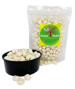 Green Habit Jumbo Hand-Picked Raw Makhana aka Fox-Nuts 100 gm | Non-GMO| Super Food | Gluten-Free Snacks | Plain - Green Habit