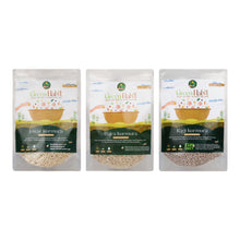 Load image into Gallery viewer, Greenhabit Jowar, Ragi &amp; Bajra Kurumura Trio a.k.a Sorghum, Finger millet &amp; Pearl Millet Puffed for Healthy Munching alternatives (Puffed Bajri 200g,Puffed Jowari 200g &amp; Puffed Ragi 200g pack each)
