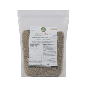 Green Habit Bajra Flakes - Nutritious and Gluten-Free Pearl millet Poha Cereal - High Fiber Breakfast Vegan (Bajri poha))