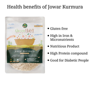Greenhabit Jowar Kurmura Murmura aka Jowar Puff for Healhty Breakfast Snack Food - Green Habit