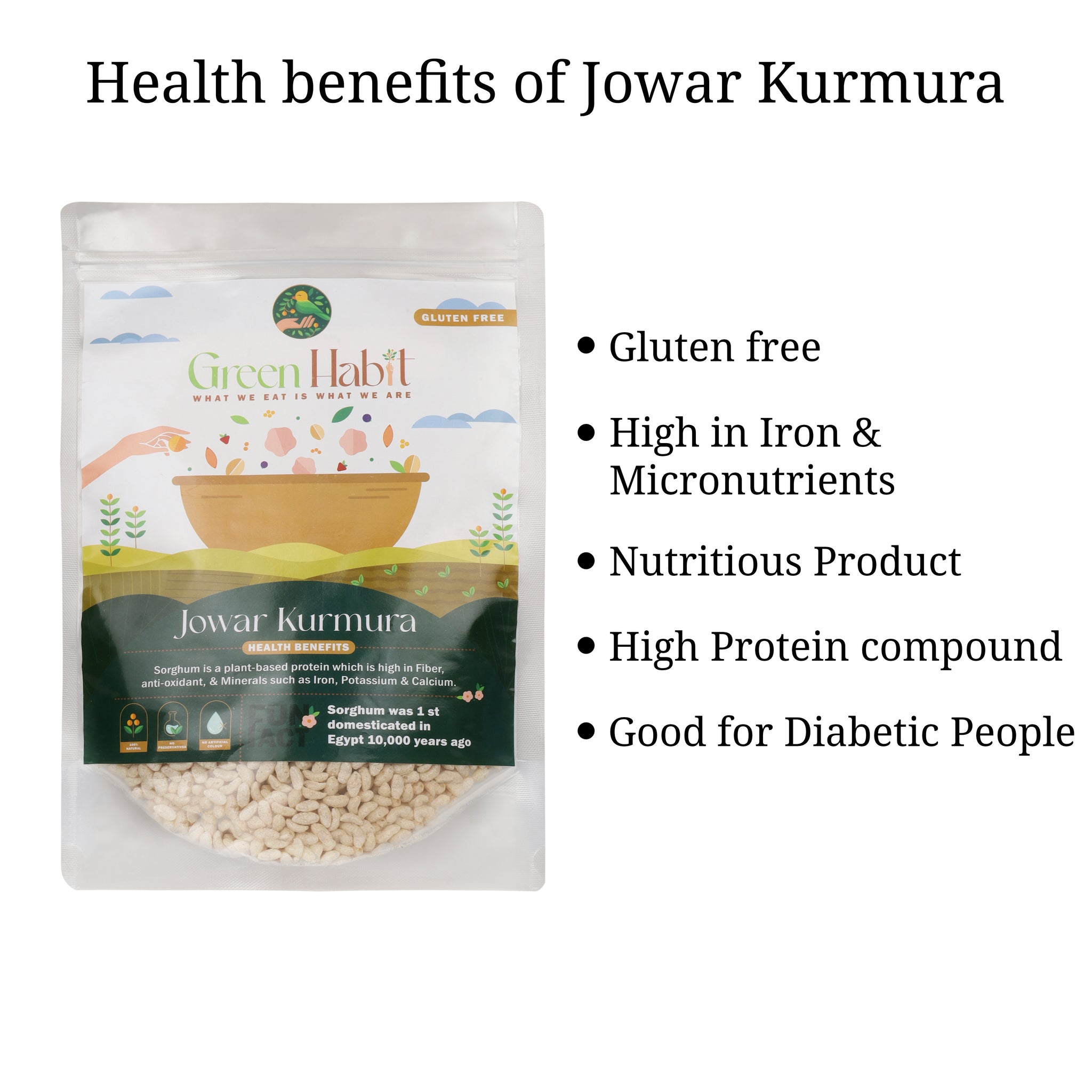 Johar Ragi Green Habit Jowar, Ragi & Bajra Kurumura Trio | Healthy Puffed Millet ...