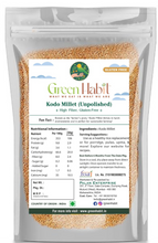 Load image into Gallery viewer, GreenHabit Kodo Millet (Varagu/Kodra/Koden) - Unpolished, 1 kg (35.27 oz) Gluten-Free, | High Fiber, Diabetic-Friendly Rice Replacement