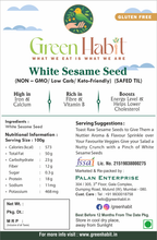 Load image into Gallery viewer, Green Habit Sesame Seeds — Natural, Whole, White, Non-GMO, Raw, Kosher, Bulk, Rich in Calcium, Iron, and Fiber, Great for Baking