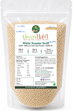 Load image into Gallery viewer, Green Habit Sesame Seeds — Natural, Whole, White, Non-GMO, Raw, Kosher, Bulk, Rich in Calcium, Iron, and Fiber, Great for Baking