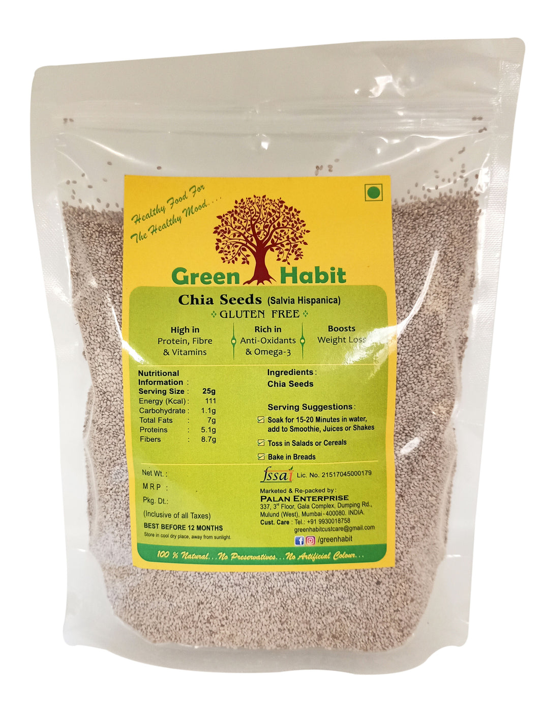 GreenHabit Healthy & Nutritious Super Food White Chia Seeds (Salvia Hispanica) - Green Habit