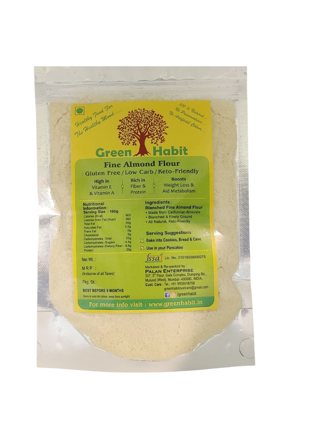 Green Habit Fine Almond Flour (Keto-Friendly, Blanched Almond Fine Powder) - Green Habit