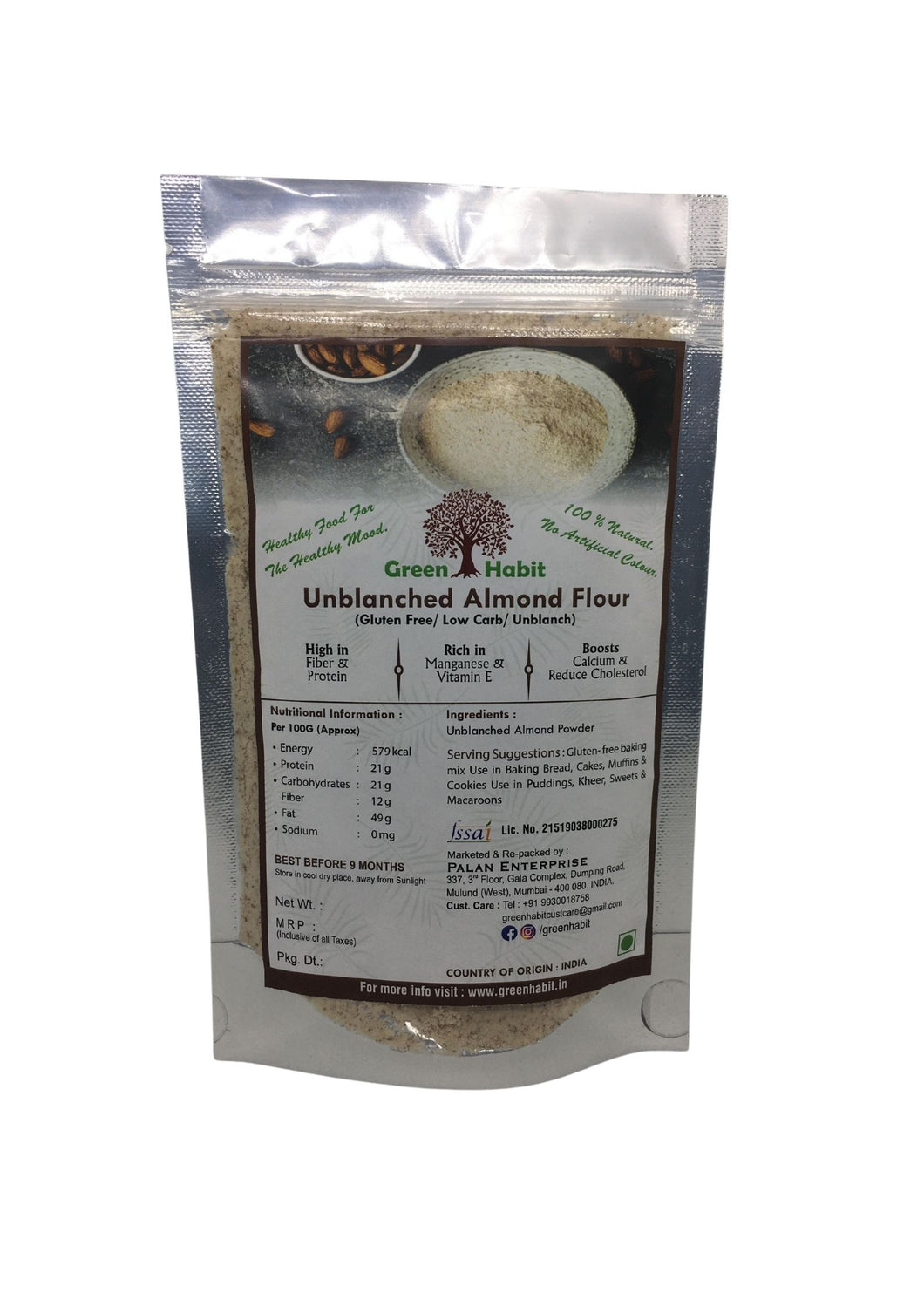 Greenhabit Almond Meal aka Unblanched Almond Flour with Essential Fatty Acids, Almond Meal for Baking (Keto-Friendly) - Green Habit