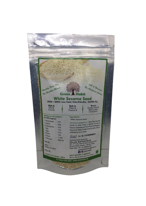 Green Habit Sesame Seeds — Natural, Whole, White, Non-GMO, Raw, Kosher, Bulk, Rich in Calcium, Iron, and Fiber, Great for Baking - Green Habit